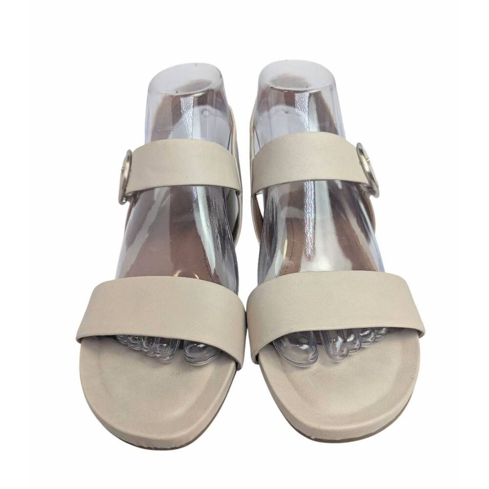 Sofft Beige Wedge Sandals with Buckle - Picture 4 of 7
